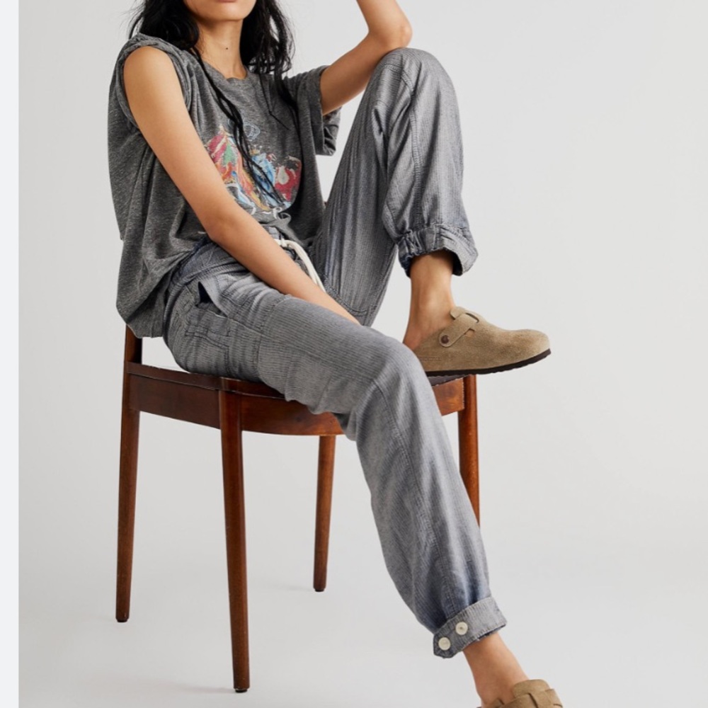 Free People Angelo Denim Pull On Jeans Pants Drawstring Slouchy We The Free